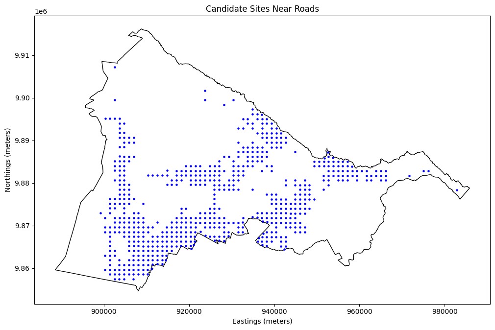 Grid-Based Candidate Site Selection Map